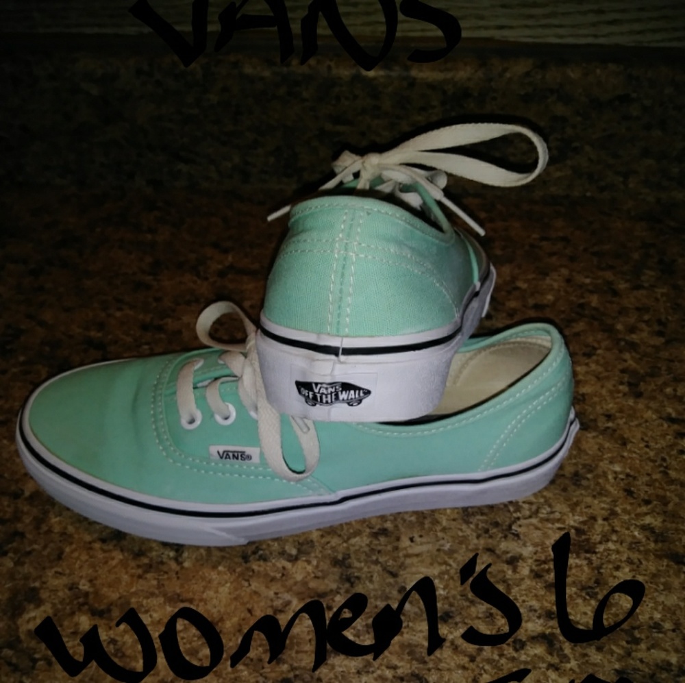 Teal green authentic Van's like new. Size 6 W